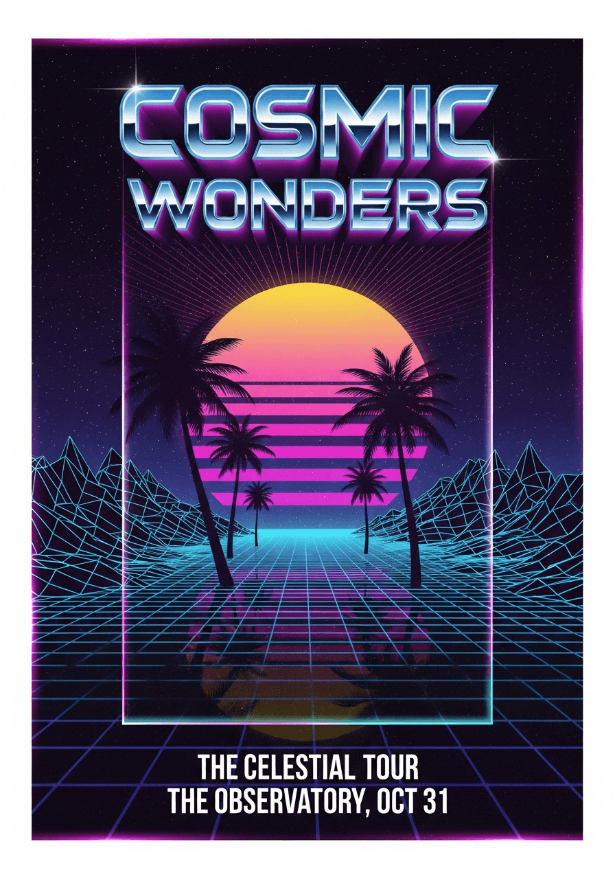 Synthwave style poster